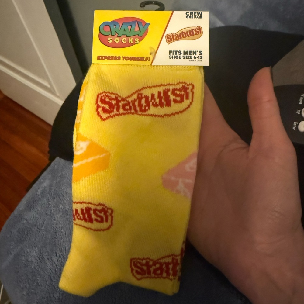 Starburst Yellow Crew Socks